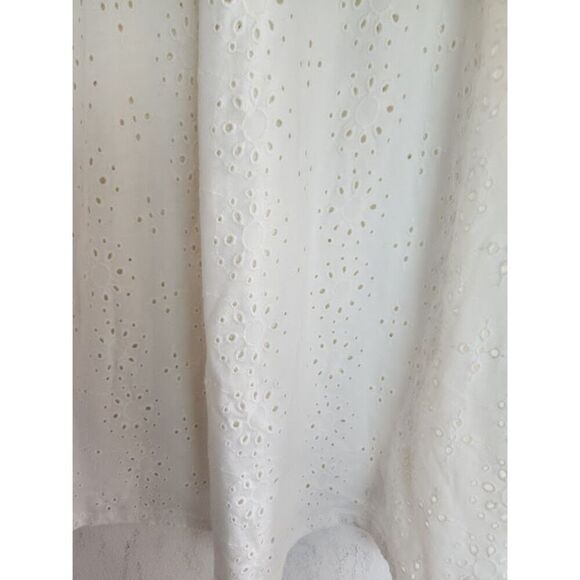 J.Jill Women Ivory White Open Eyelet 100% Cotton V Neck Peasant Blouse size XL - Picture 2 of 12